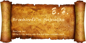 Brankován Hajnalka névjegykártya